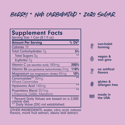 Bed Babe Beauty Sleep Drink Supplement Facts